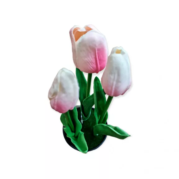 Élethű mű tulipán – Tartós és elegáns dekorációs cserepes virág