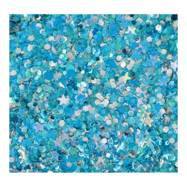 Jégkirálynő hatású Superstar chunky glitter krém kék és világoskék csillogással