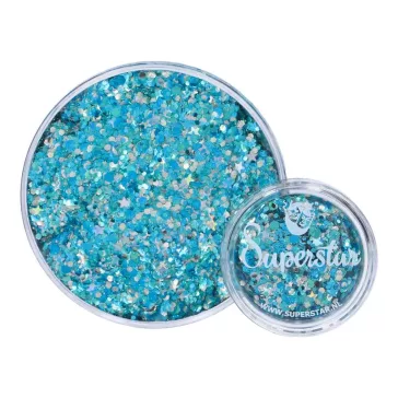 Jégkirálynő hatású Superstar chunky glitter krém kék és világoskék csillogással