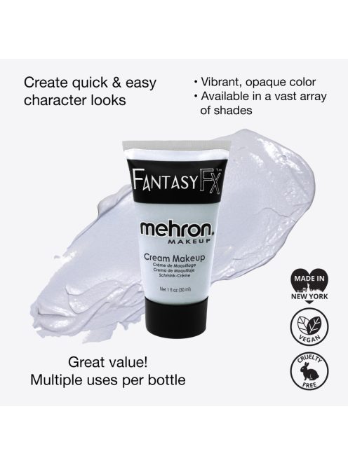 Mehron Fantasy FX Moonlight White krémes arcfesték tégelyben, élénk fehér színű professzionális arc- és testművészethez