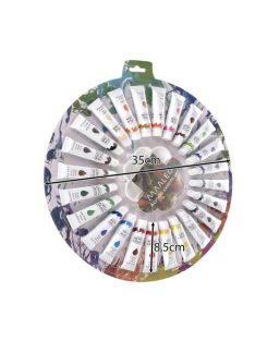 Maaleo 24 darabos, 12 ml-es tubusos akrilfesték készlet élénk színekkel, kezdő és haladó festőknek