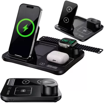 3 az 1-ben vezeték nélküli töltő telefonhoz, okosórához és fülhallgatóhoz
