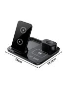 3 az 1-ben vezeték nélküli töltő telefonhoz, okosórához és fülhallgatóhoz