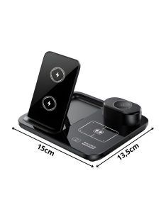 3 az 1-ben vezeték nélküli töltő telefonhoz, okosórához és fülhallgatóhoz