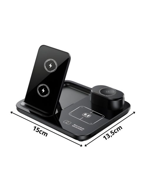 3 az 1-ben vezeték nélküli töltő telefonhoz, okosórához és fülhallgatóhoz