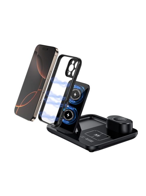 3 az 1-ben vezeték nélküli töltő telefonhoz, okosórához és fülhallgatóhoz