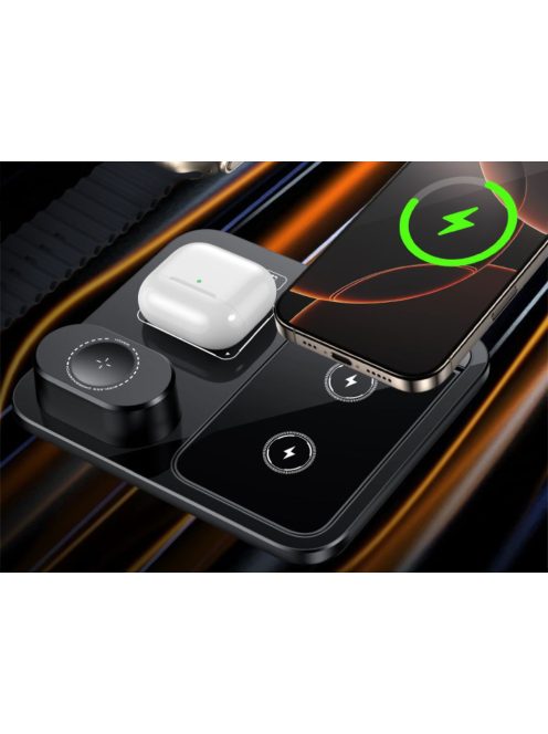 3 az 1-ben vezeték nélküli töltő telefonhoz, okosórához és fülhallgatóhoz