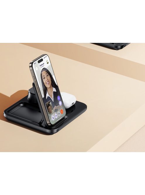 3 az 1-ben vezeték nélküli töltő telefonhoz, okosórához és fülhallgatóhoz
