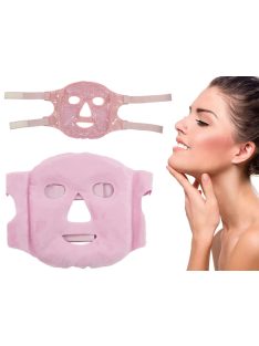 Rózsaszín hűsítő és melegítő gél arcmaszk, relaxációs szemkörnyékápoló borogatás gélgyöngyökkel