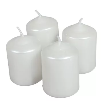 Adventi gyertya metál fehér 4db/cs 40x60 mm