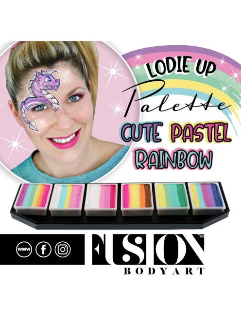 Fusion csíkos arcfesték paletta – Lodie Up Cute Pastel Rainbow