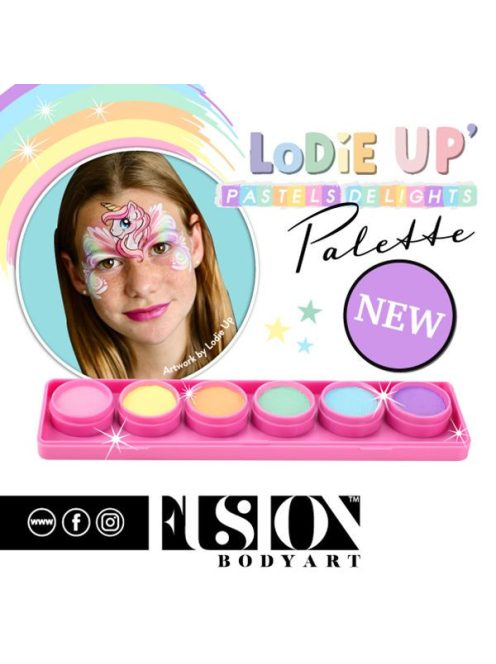 Fusion 6 pasztell színű arcfesték paletta - Elodie's Pastel Delights 