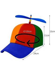 Színes propelleres sapka, forgó helikopteres kiegészítő gyerekeknek és felnőtteknek, partykra és fesztiválokra