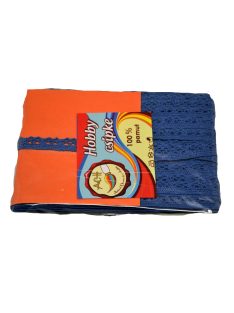 Csipke 100% pamut 1 cm-es kék