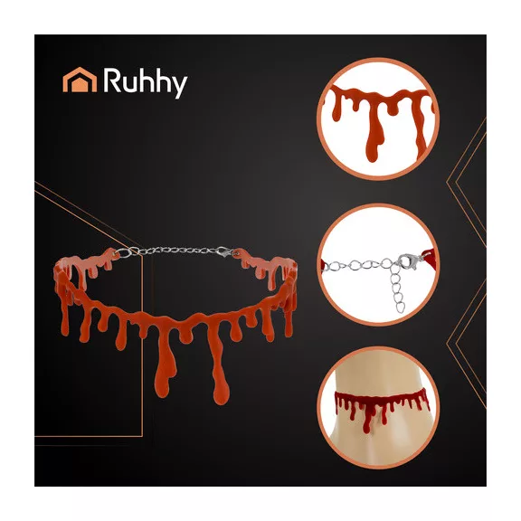  Véres Choker Nyaklánc Halloween Jelmezhez - Elvágott Torok Imitáció