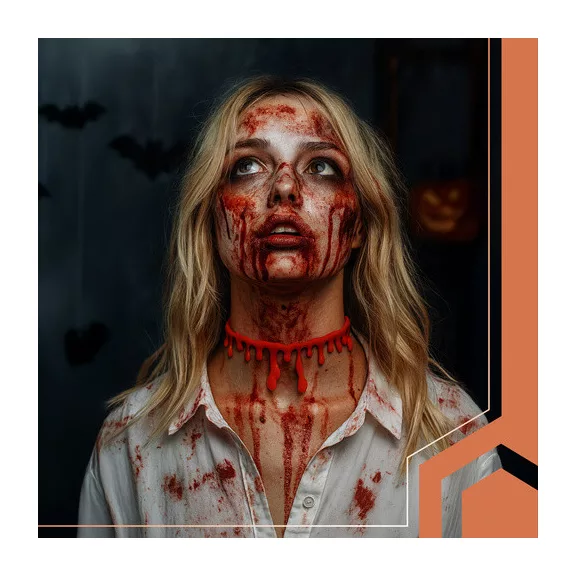  Véres Choker Nyaklánc Halloween Jelmezhez - Elvágott Torok Imitáció