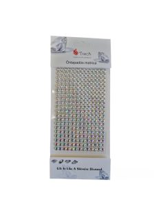 Színjátszó holografikus ezüst strasszkő 260 db