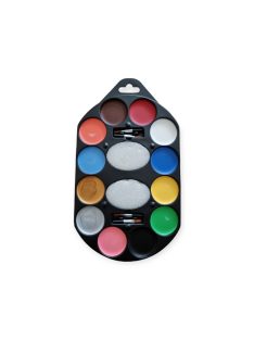   PXP - Goodmark 12 színű arcfesték paletta 2 szivaccsal és 4 ecsettel