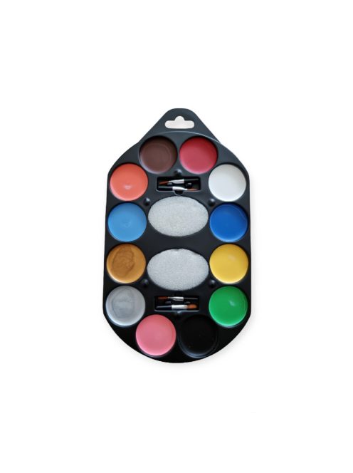 PXP - Goodmark 12 színű arcfesték paletta 2 szivaccsal és 4 ecsettel