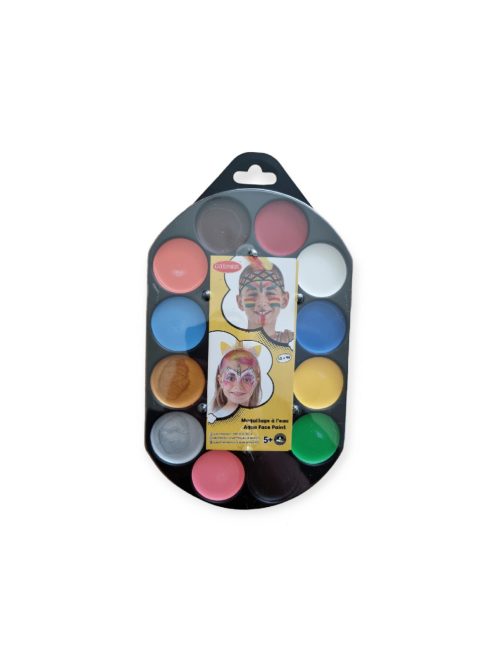 PXP - Goodmark 12 színű arcfesték paletta 2 szivaccsal és 4 ecsettel