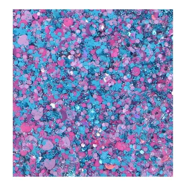 Fesztivál hatású Superstar chunky glitter krém kékes-türkiz és pink csillogással