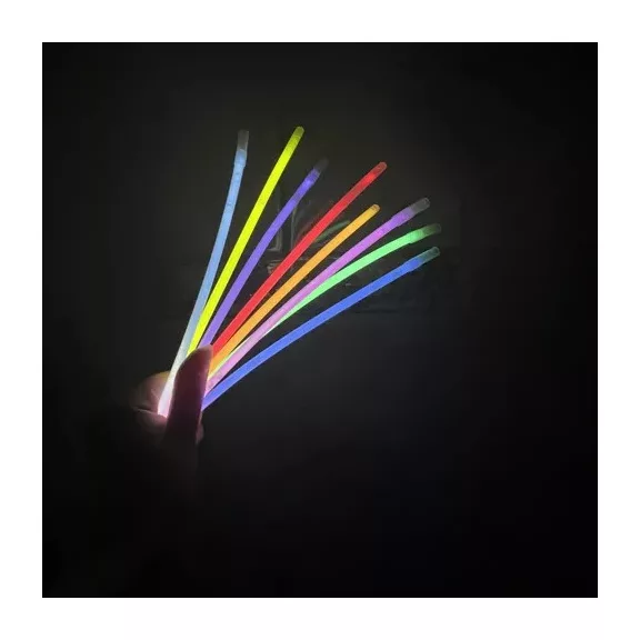100 darabos vegyes színű világító pálcika szett csatlakozókkal, glow stick party kellék fesztiválokra és bulikra