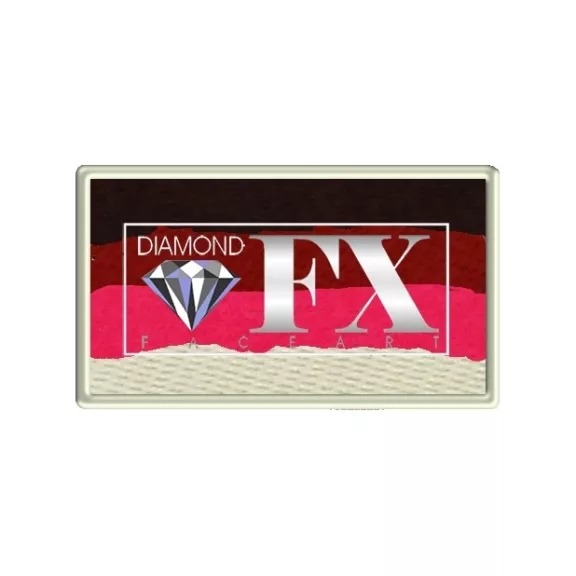 Diamond FX Evil Rose csíkos arcfesték 28g, professzionális "one stroke" festék, bordó fekete pink színek, gótikus és sötét fantasy festés, bőrbarát, vízbázisú.