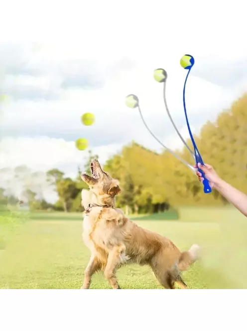 NUXIE labda eldobó kutyajáték, 48 cm-es műanyag kilövő kar, labdával