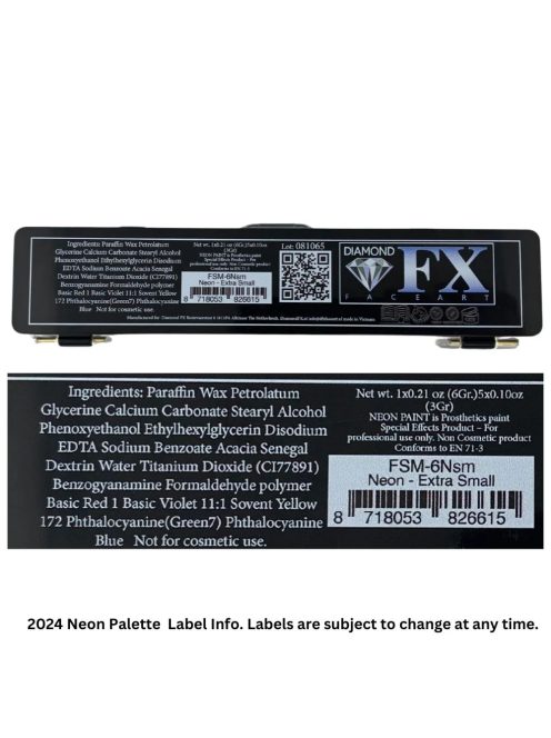 Diamond FX neon arcfesték készlet 6 UV színnel