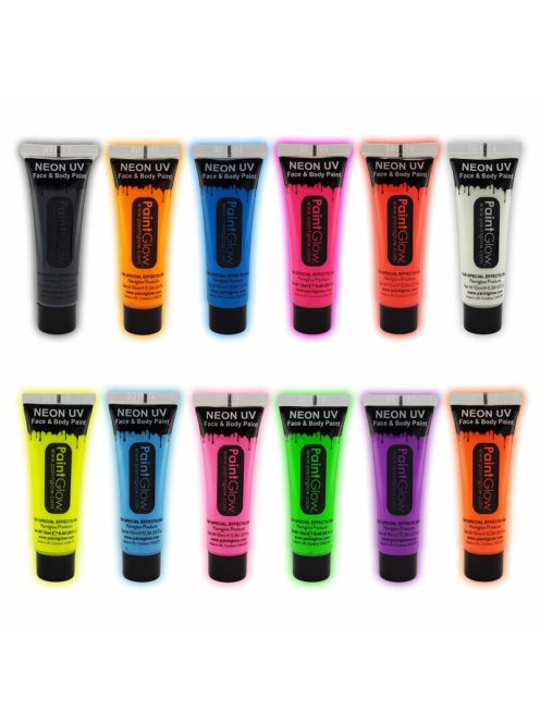 Paintglow Uv - Neon arc és testfesték glow in the dark invisible 10ml