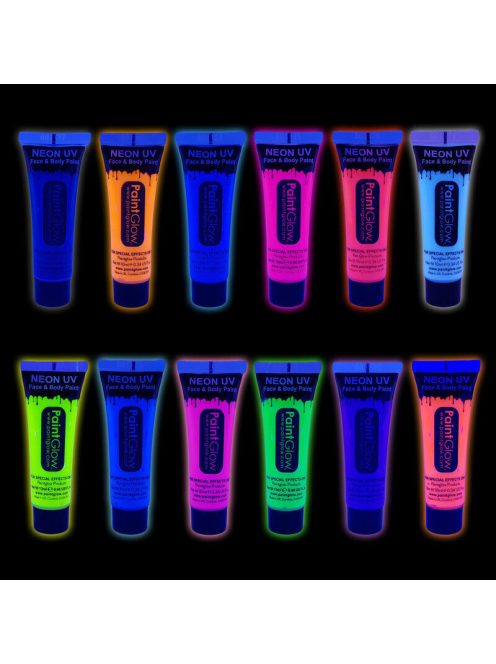 Paintglow Uv - Neon arc és testfesték glow in the dark invisible 10ml