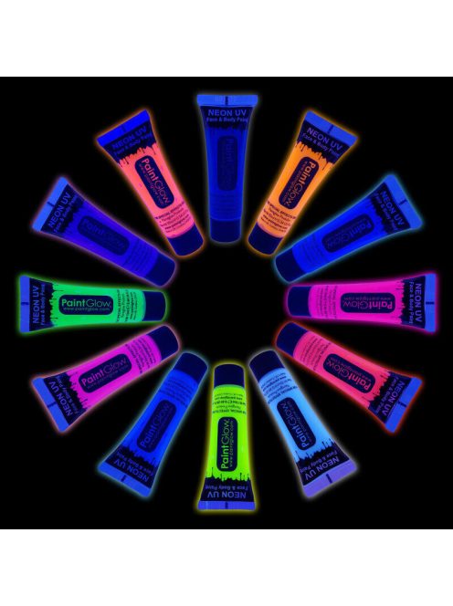 Paintglow Uv - Neon arc és testfesték glow in the dark invisible 10ml