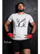 Kickbox Fighting kereknyakú pamut póló kick box mintával uniszex