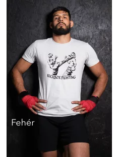 Kickbox Fighting kereknyakú pamut póló kick box mintával uniszex