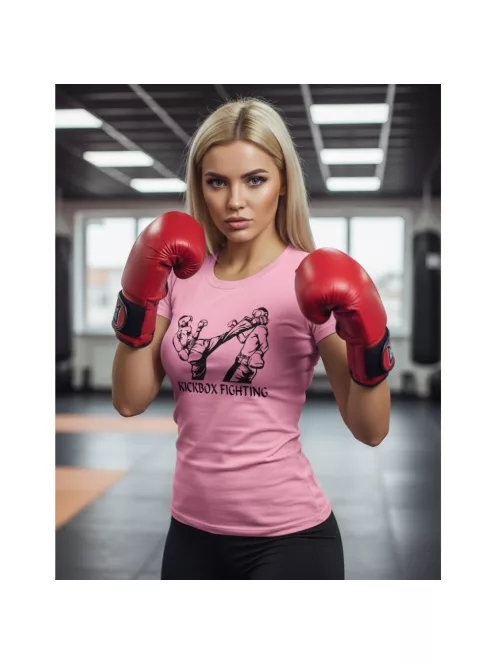 Kickbox Fighting kereknyakú pamut póló kick box mintával uniszex