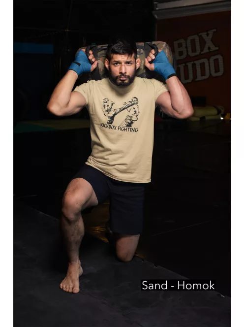 Kickbox Fighting kereknyakú pamut póló kick box mintával uniszex