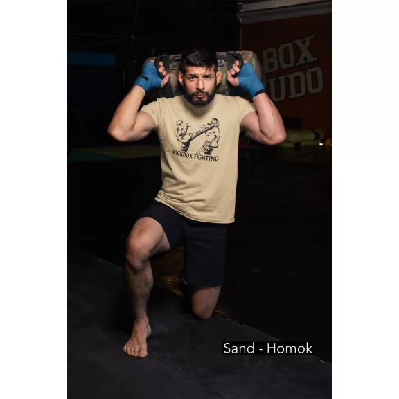 Kickbox Fighting kereknyakú pamut póló kick box mintával uniszex