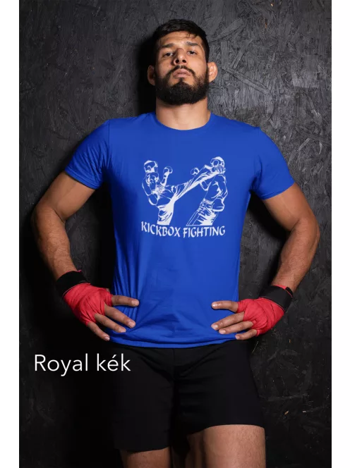 Kickbox Fighting kereknyakú pamut póló kick box mintával uniszex