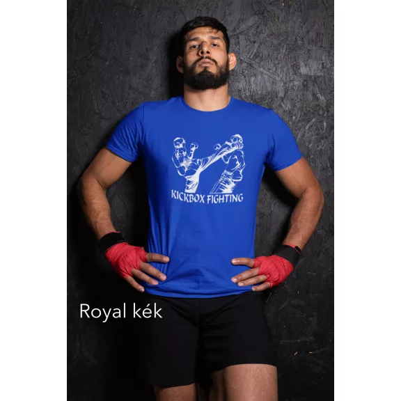 Kickbox Fighting kereknyakú pamut póló kick box mintával uniszex