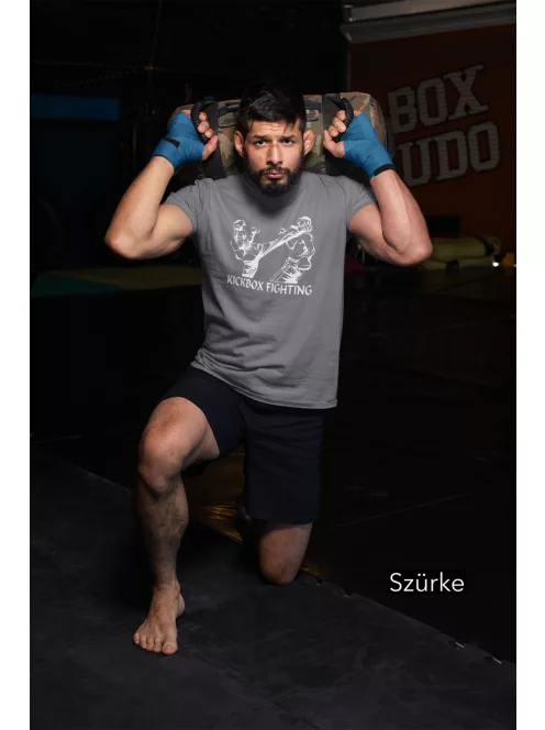 Kickbox Fighting kereknyakú pamut póló kick box mintával uniszex