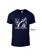 Kickbox Fighting kereknyakú pamut póló kick box mintával uniszex