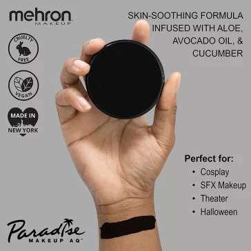 Mehron Paradise AQ Black – fekete arcfesték 40 g