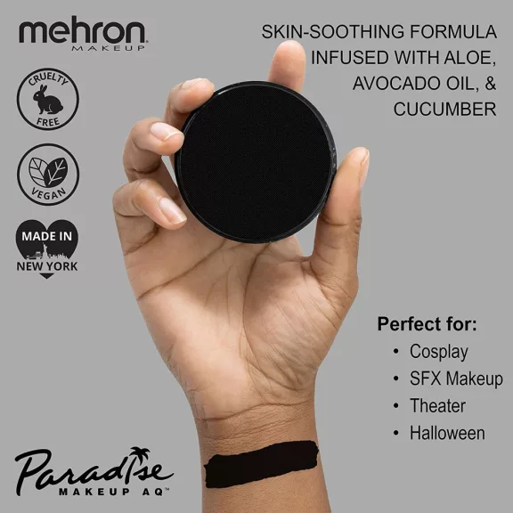 Mehron Paradise Makeup AQ Black 40 g professzionális fekete arcfesték