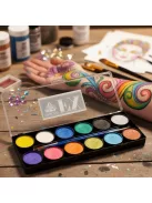 Diamond FX arcfesték - 12 színű Metál paletta /Metallic/12x10g