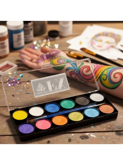 Diamond FX arcfesték - 12 színű Metál paletta /Metallic/12x10g