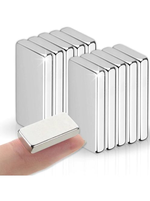10 darabos 8x4x2 mm-es nikkelezett neodímium hasáb mágnes szett