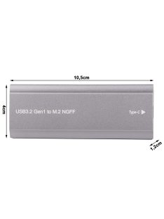 M.2 SATA NGFF SSD ház USB 3.1 Type C adapter 2230 2280 méretű meghajtókhoz