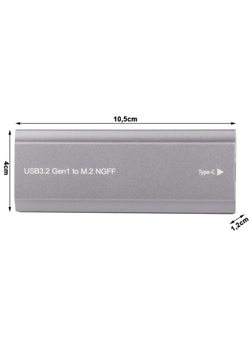 M.2 SATA NGFF SSD ház USB 3.1 Type C adapter 2230 2280 méretű meghajtókhoz