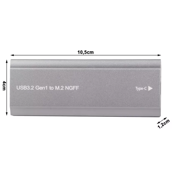 M.2 SATA NGFF SSD ház USB 3.1 Type C adapter 2230 2280 méretű meghajtókhoz