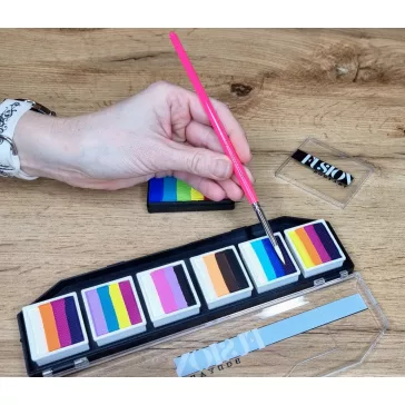 Leanne's Rainbow kerek arcfestőecset 4-es